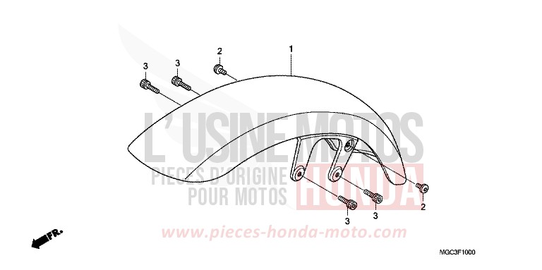 KOTFLUEGEL, VORNE von CB1100 ABS GRAPHITE BLACK (NHB01) von 2013